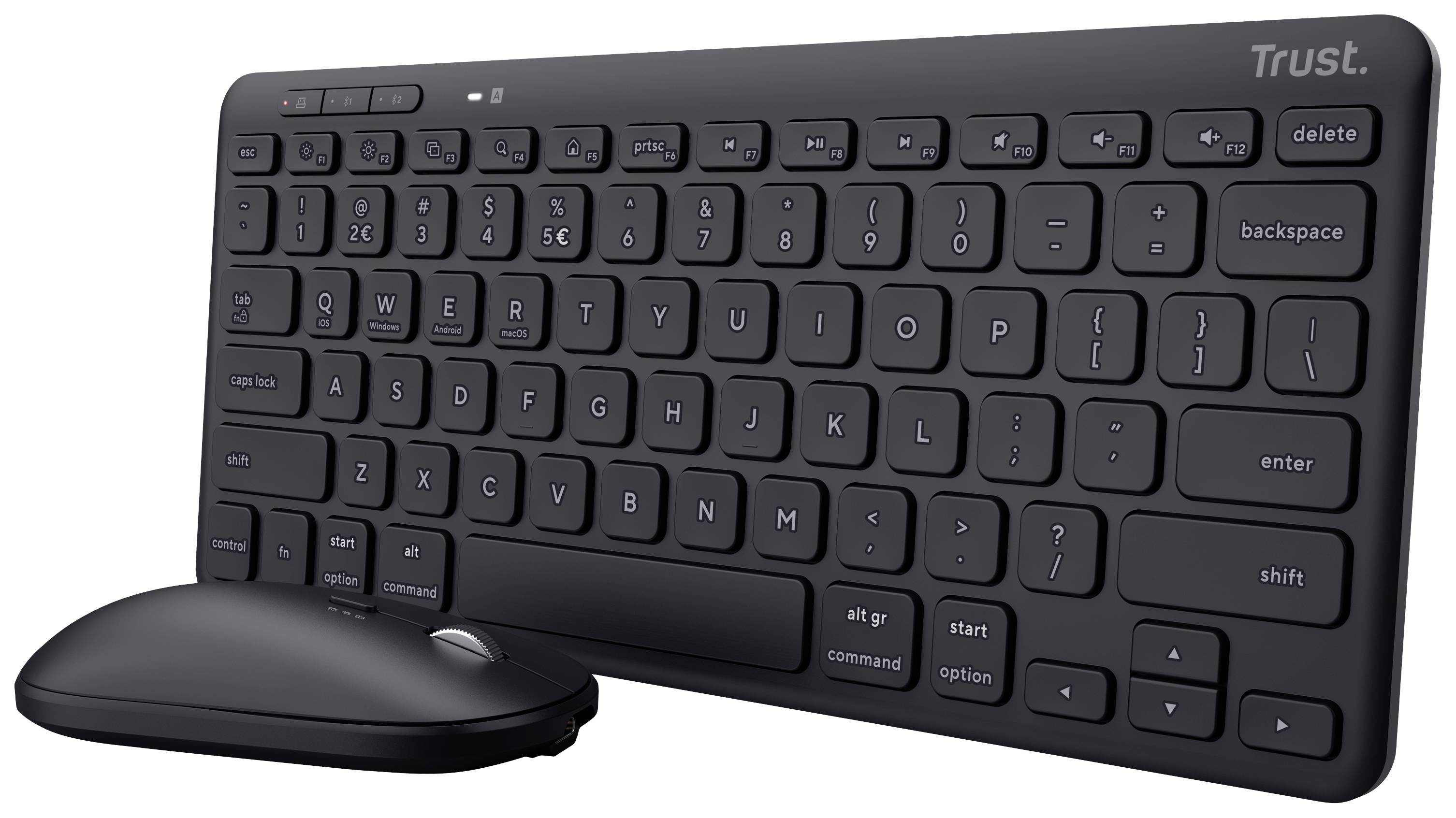 Trust LYRA Keyboard & Mouse - kabellos - DE - schwarz