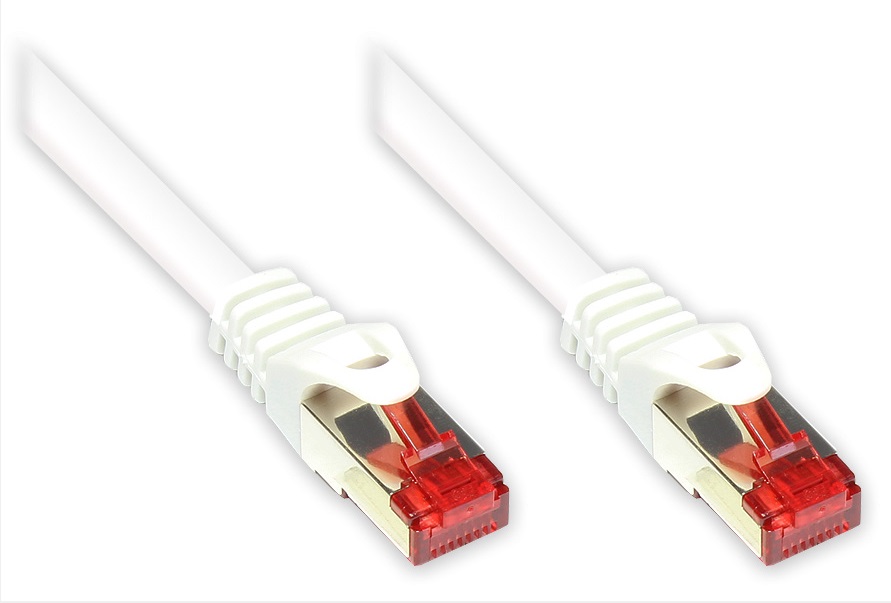 Patchkabel 0,25m Cat6 2x RJ45 PIMF weiß