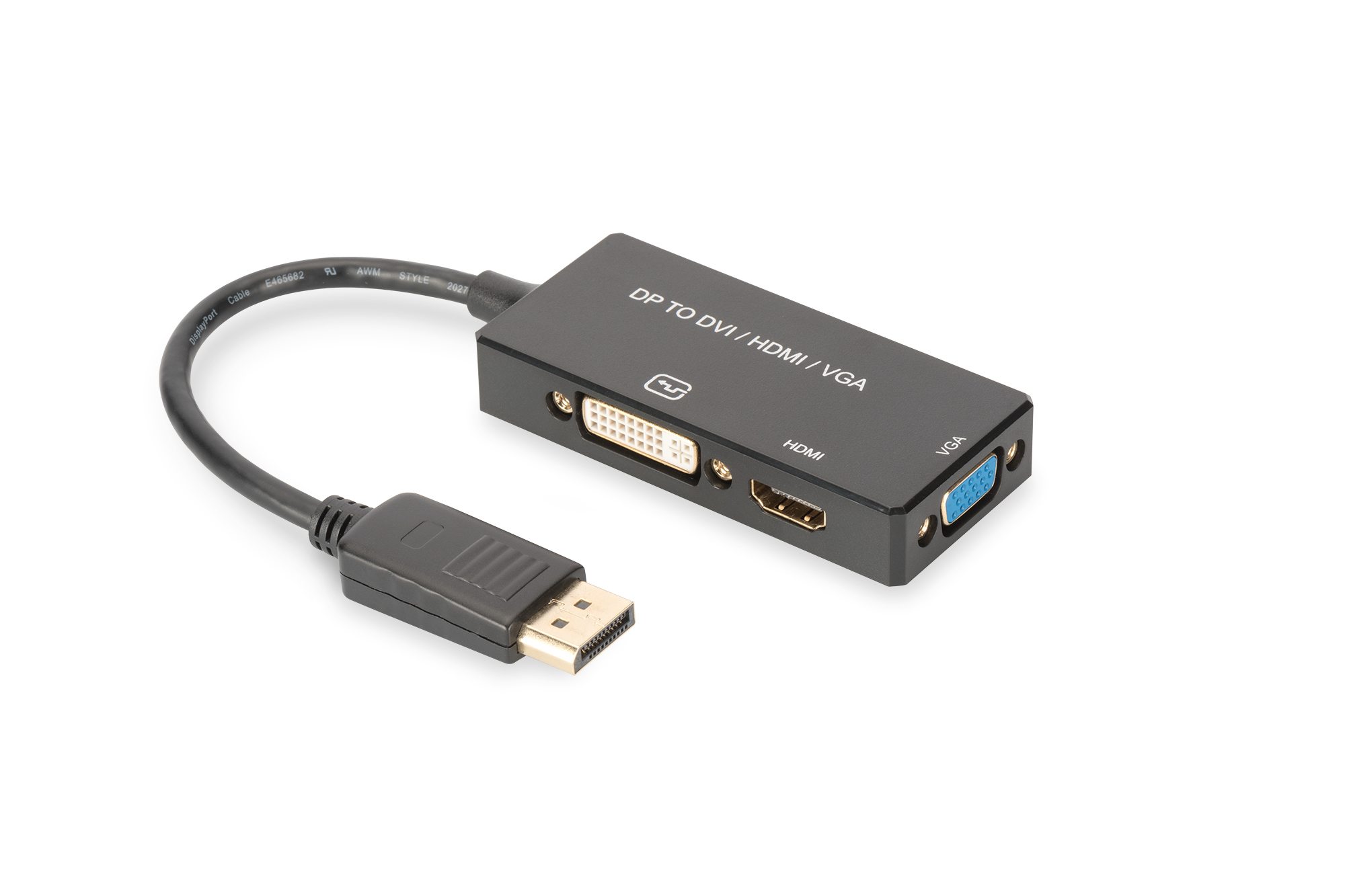 DIGITUS DisplayPort 3in1 Adapter - DP auf HDMI/DVI/VGA