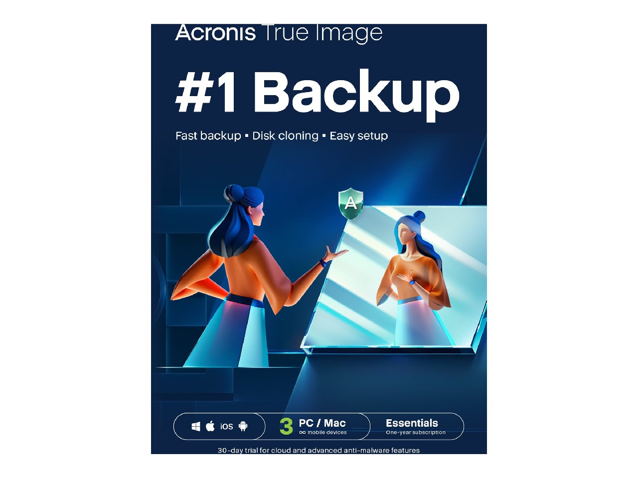 Acronis Cyber Protect Home Office Essentials - Abonnement-Lizenz (1 Jahr) - 3 Computer, unbegrenzte mobile Geräte - Download - Win, Mac, Android, iOS