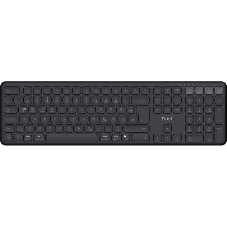 Trust Vaiya - Wireless Tastatur - Rechargeable - Bluetooth, 2,4GHz - DE - schwarz