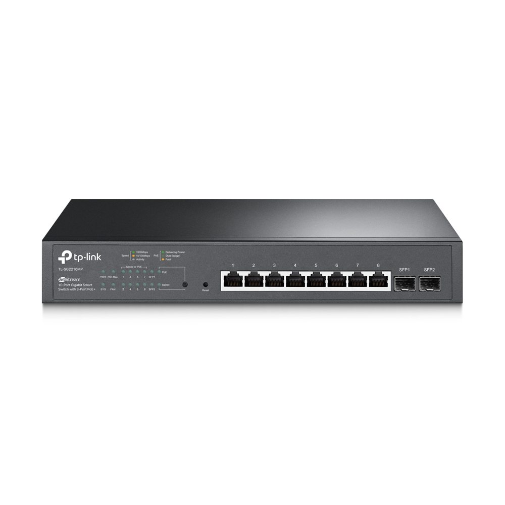 TP-LINK Omada SG2210MP - Switch - Smart - 8 x 10/100/1000 2x SFP (8x PoE+ 150W)