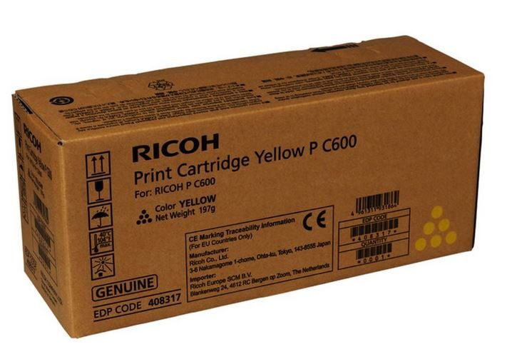 Ricoh Print Cartridge Yellow PC600  für ca.12.000 Seiten nach ISO/IEC 19752