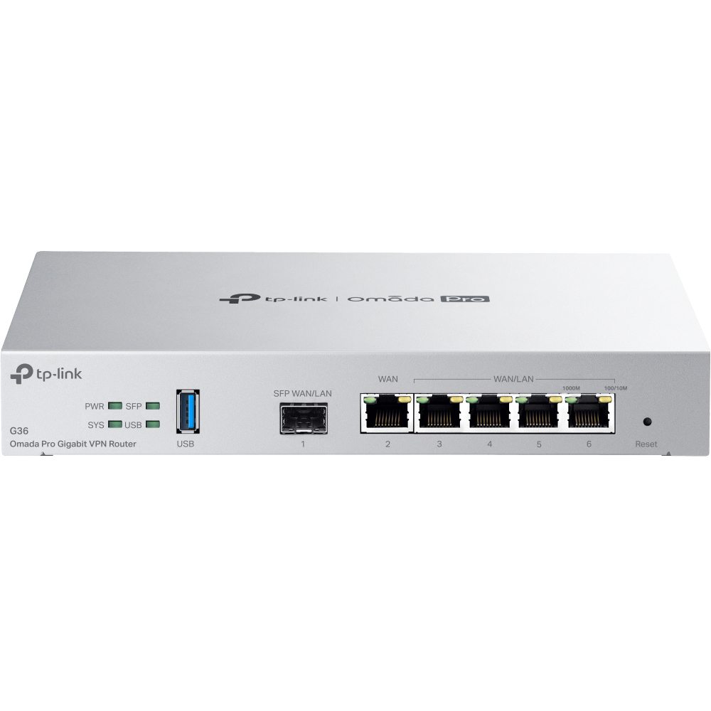 Router TP-LINK Omada Pro G36 Multi-WAN VPN Router - 1x SFP WAN-Port - 4x RJ45 WAN/LAN