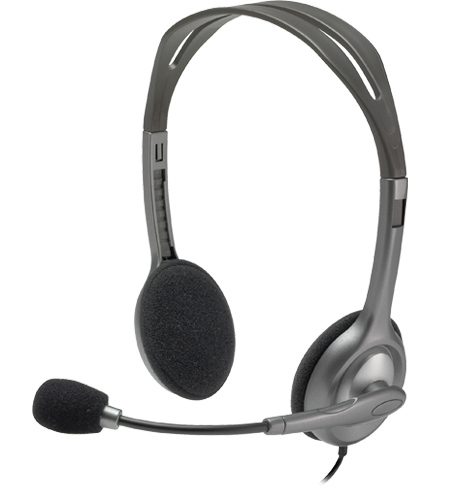 Logitech Kabel Klinke H111 Stereo grau