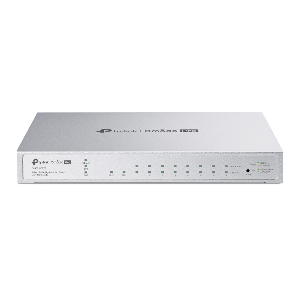 TP-LINK Omada Pro S4500-8GP2F - Switch - Smart 8 x 10/100/1000 2 x SFP (8x PoE+ 61W)