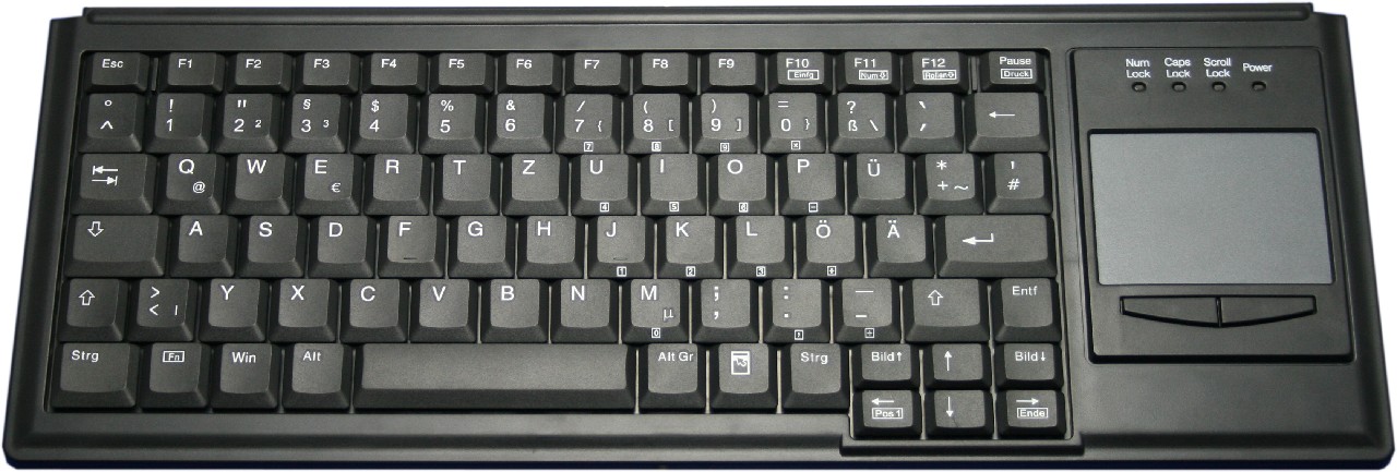 Cherry AK-4400-GU-B/GE - Soft-Druckpunkt - Touchpad - schwarz - deutsch