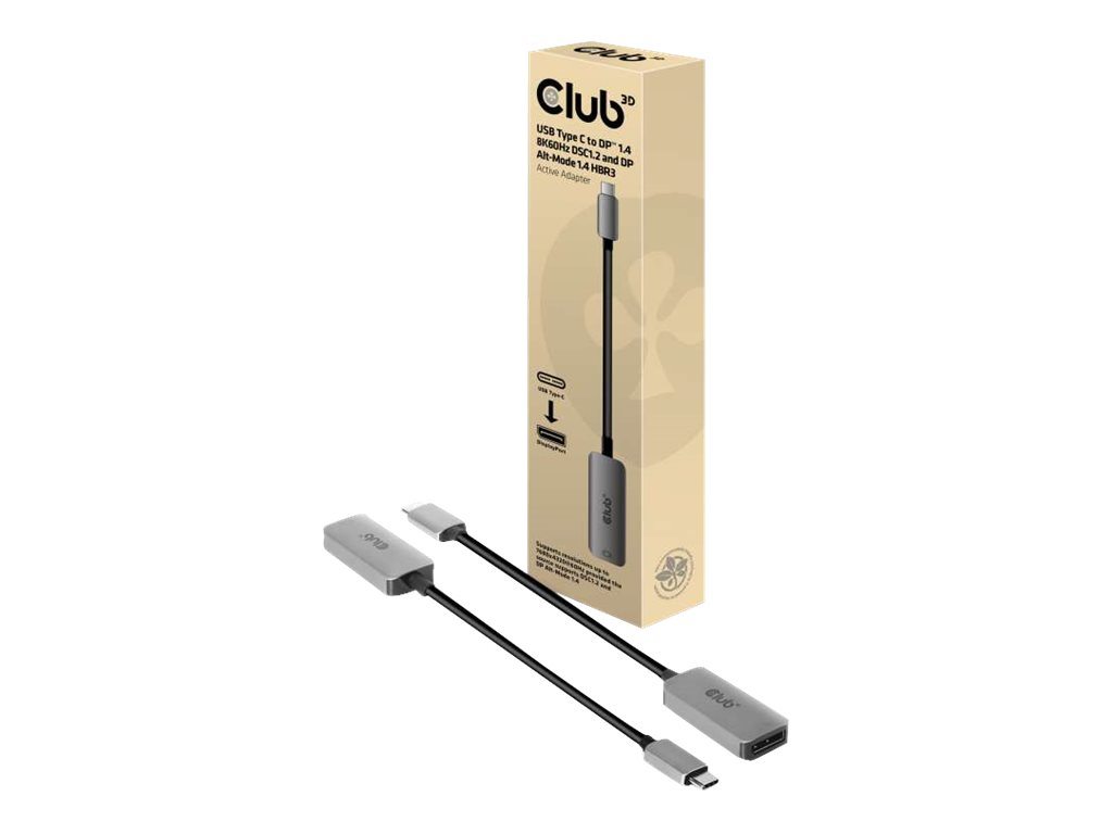 Club 3D USB Type C auf DP 1.4 8K60Hz DSC1.2 HDR HBR3 Aktiver Adapter