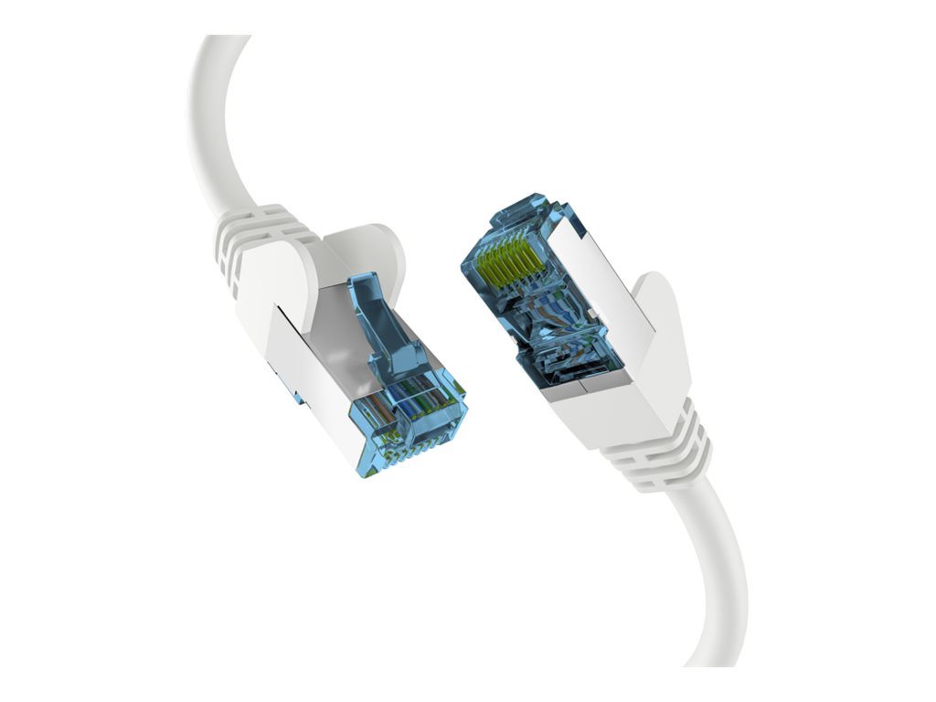 Patchkabel 0,5m mit Cat7 Rohkabel RJ45 S/FTP PIMF weiß