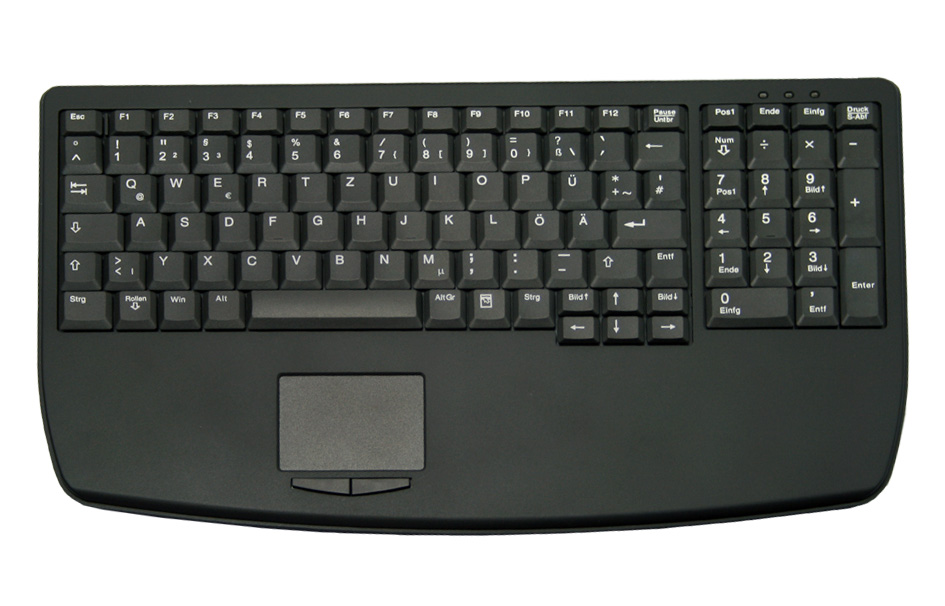 Cherry AK-7410-GU-B/GE - Soft-Druckpunkt - Touchpad+Nummernfeld - schwarz - deutsch