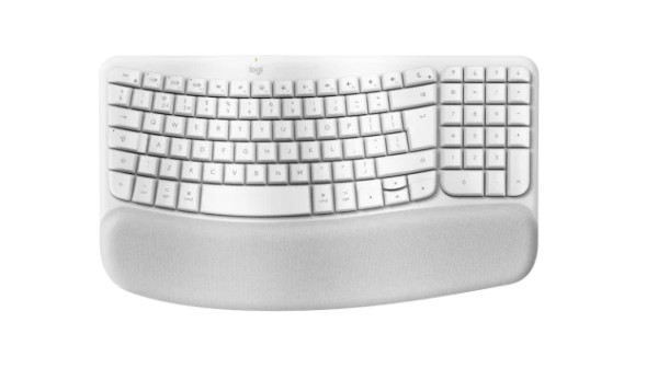 Logitech Wireless Wave Keys für Mac ergonomisch grauweiß DE
