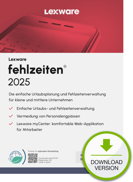 Lexware fehlzeiten 2025 ABO, ESD Software Download incl. Activation-Key